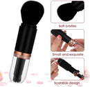 Axooms 4-in-1 Retractable Makeup Brush Set, Portable Travel Powder, Highlighter, Eyeshadow, and Lip Brushes, Pink