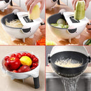 Axooms 9-in-1 Multifunctional Vegetable Slicer with Draining Basket, Portable Chopper, Grater and Magic Rotating Kitchen Vegetable Cutter