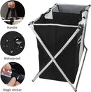 Axooms 3-Section Printed Laundry Basket – Foldable with Waterproof Oxford Bags & Aluminum Frame for Home and Dorm Storage