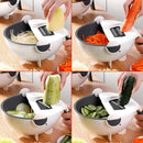 Axooms 9-in-1 Multifunctional Vegetable Slicer with Draining Basket, Portable Chopper, Grater and Magic Rotating Kitchen Vegetable Cutter