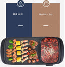 Axooms 2-in-1 Electric Grill & Hot Pot with Non-Stick Surface | Korean BBQ Grill with Glass Lid | 1350W | 53cm x 27cm