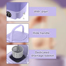 Axooms Foldable Washing Machine, Portable Mini Automatic Washing Machine, Lightweight Underwear Washer for Travel, Camping, Apartments and Laundry (Purple)