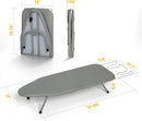 Axooms Foldable Metal Ironing Board with Iron Rest, Small Portable Ironing Board with Heat-Resistant Cotton Cover, Compact Ironing Board for Small Spaces and Travel, 31 x 12 Inch, Gray