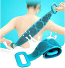 Axooms body scrubber belt bath brush silicone scrub back skin shower double exfoliating massager long cleaning easy side clean lathers for men & women