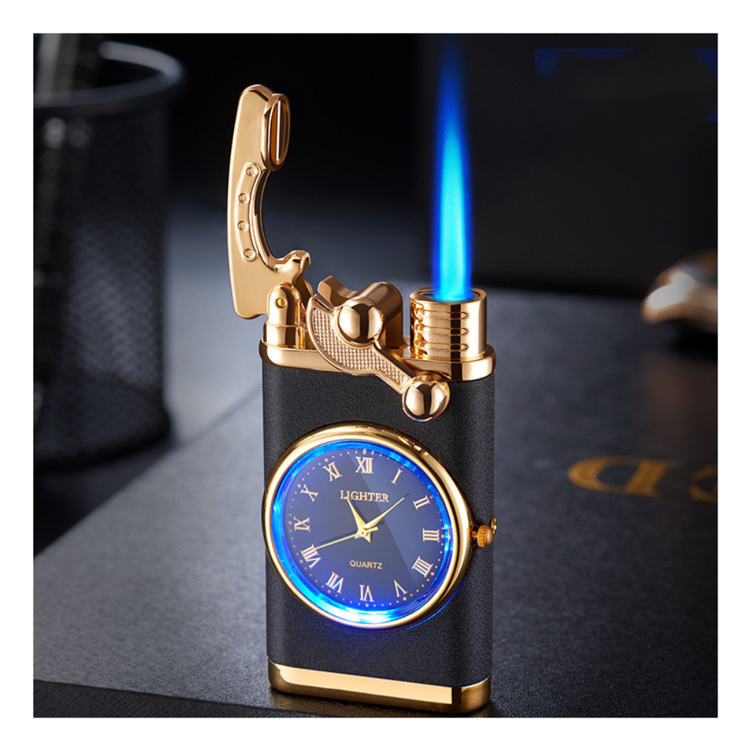 2-in-1 Electric Lighter with Built-in Watch and Rocker Arm
