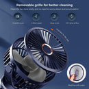 Axooms Clip-on Desk Fan for Stroller 5000mAh Rechargeable, Personal USB Fan with 4 Speeds 360° Adjustable Rotation, Desktop Table Fan for Pushchair, Car and Travel, Blue