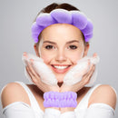 Axooms 3-Piece Spa Headband and Wristband Set for Face Washing, Makeup, and Skincare