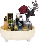 Axooms 360° Rotating Perfume and Makeup Organizer Tray, Large, Ivory White