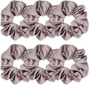 Axooms 6-Piece Satin Silk Scrunchie Set, Soft Ponytail Holders for Women and Girls, 4.3-Inch Pink Hair Ties