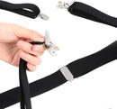 Axooms 1 Pair Men's Shirt Stay Clips by AYBH Honix – Adjustable Elastic Straps with Anti-Slip Lock Clips, Shirt Holder Accessories for Men & Women (Black)