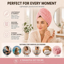Axooms Microfibre Hair Towel Wrap, 100x60cm Grey Waffle Hair Turban, Super Absorbent Quick Dry Hair Wrap Towel, Anti-Frizz Soft Microfibre Towel for Women Girls Curly Long Thick Wet Hair