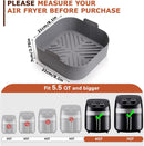 Axooms Silicone Air Fryer Square Basket Liners by Balxkai - 2-Pack Reusable Silicone Bowls for Air Fryer, Food-Safe & Oven Accessories (8.1 Inch)