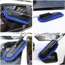 Axooms Car Duster and Water-Absorbent Chenille Car Wash Brush, Interior & Exterior Cleaning Kit with Extendable Handle, Blue