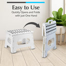 Handy Laundry Folding Step Stool 9 Inch, Black, Non-Slip Holds 300 lbs | 9 Inch, Black, Foldable Collapsible Step Stool, Non-Slip, Holds 300 lbs, Kitchen Bathroom Bedroom, Adults