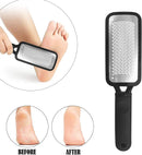 Axooms Stainless Steel Foot File & Callus Remover, Pedicure Foot Scrubbing Tools, 3-Piece Pack, Black