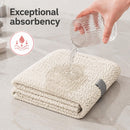Axooms Microfibre Hair Towel, Super Absorbent Hair Towel Wrap with Elastic Straps for Women Adults, Soft Hair Turban Towel for Long Thick Curly Wet Hair, Cream White