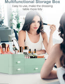 Axooms Large Countertop Makeup Organizer with Drawers for Cosmetics, Skincare, Brushes, Jewelry, and Perfume, White