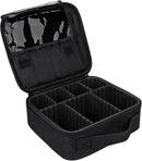 Axooms Travel Makeup Bag, Portable Cosmetics Organizer with Adjustable Dividers for Makeup Brushes, Toiletries, Jewelry and Digital Accessories, Black