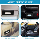 Axooms 2-Piece Car Tissue Holder Set, PU Leather Sun Visor Tissue Box Holder, Black