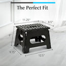 Handy Laundry Folding Step Stool 9 Inch, Black, Non-Slip Holds 300 lbs | 9 Inch, Black, Foldable Collapsible Step Stool, Non-Slip, Holds 300 lbs, Kitchen Bathroom Bedroom, Adults