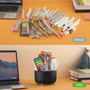 Axooms 360° Rotating Pen Holder and Desktop Organizer with 5 Compartments for Office, School, Home and Art Supplies, Black