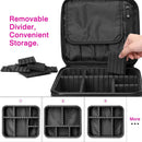 Axooms Travel Makeup Bag, Portable Cosmetics Organizer with Adjustable Dividers for Makeup Brushes, Toiletries, Jewelry and Digital Accessories, Black