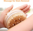 Axooms Wet and Dry Body Brush with Natural Bristles for Shower Massage, Back Cleansing, Lymphatic Drainage, Exfoliation and Circulation (10 cm Round Diameter)
