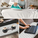 Axooms Foldable Metal Ironing Board with Iron Rest, Small Portable Ironing Board with Heat-Resistant Cotton Cover, Compact Ironing Board for Small Spaces and Travel, 31 x 12 Inch, Gray