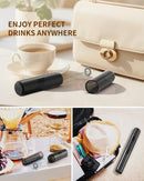 CIRCLE JOY Rechargeable Milk Frother Handheld with Stand, Dual Spring Whisk Head Electric Coffee Frother Foam Maker, Portable Drink Mixer for Cappuccino, Latte, Matcha, Black
