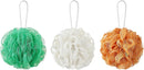 Axooms  Mesh Body Puffs, Set of 3, Orange, Green, and White
