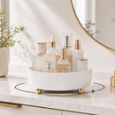 Axooms 360° Rotating Perfume and Makeup Organizer Tray, Large, Ivory White