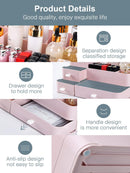 Axooms Large Countertop Makeup Organizer with Drawers for Cosmetics, Skincare, Brushes, Jewelry, and Perfume, White