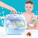Axooms Large Baby Bottle Storage Box with Drying Racks and Utensil Organizer, Dustproof Cover