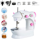 Axooms Adjustable Mini Sewing Machine with Dual Speed, Double Thread, Portable Electric Multi-Function with LED Lights & Foot Pedal for Home Use, Travel, Beginners & DIY Face Masks