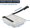 Axooms Paper Cutter, 12 Inch Paper Trimmer with Heavy-Duty Metal Base, 10-Sheet Capacity Guillotine Cutter for Crafts, Cards, Coupons, Stickers & Photos - Black