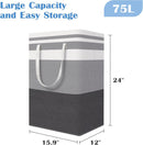 Axooms Foldable Laundry Basket, Large Laundry Bag with Carry Handles, Collapsible Storage Basket for Toys, Clothes & Bedroom