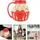 Axooms Microwave Popcorn Maker, Borosilicate Glass Microwave Popcorn Popper, Dishwasher Safe, Great for Gatherings, Parties and Picnics - Red