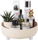 Axooms 360° Rotating Perfume and Makeup Organizer Tray, Large, Ivory White