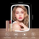 Axooms Portable LED Vanity Mirror with 3 Light Colors, Dimmable Touch Control & USB Rechargeability