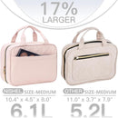 Axooms Medium Pink Hanging Travel Toiletry Bag for Women, Organizer for Shampoo, Conditioner, Brushes, and Makeup Accessories