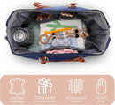 Axooms Mom's Hospital Bag, Labor and Delivery Bag, Diaper Bag, 3-Piece Set, 15.7 x 8 x 10.6 Inches, Navy Blue Nylon