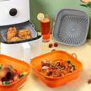 Axooms Silicone Air Fryer Square Basket Liners by Balxkai - 2-Pack Reusable Silicone Bowls for Air Fryer, Food-Safe & Oven Accessories (8.1 Inch)