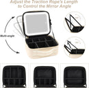 Axooms Travel Makeup Case with LED Mirror, 3 Light Modes, Adjustable Brightness and Removable Dividers