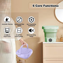 Axooms Foldable Washing Machine, Portable Mini Automatic Washing Machine, Lightweight Underwear Washer for Travel, Camping, Apartments and Laundry (Purple)