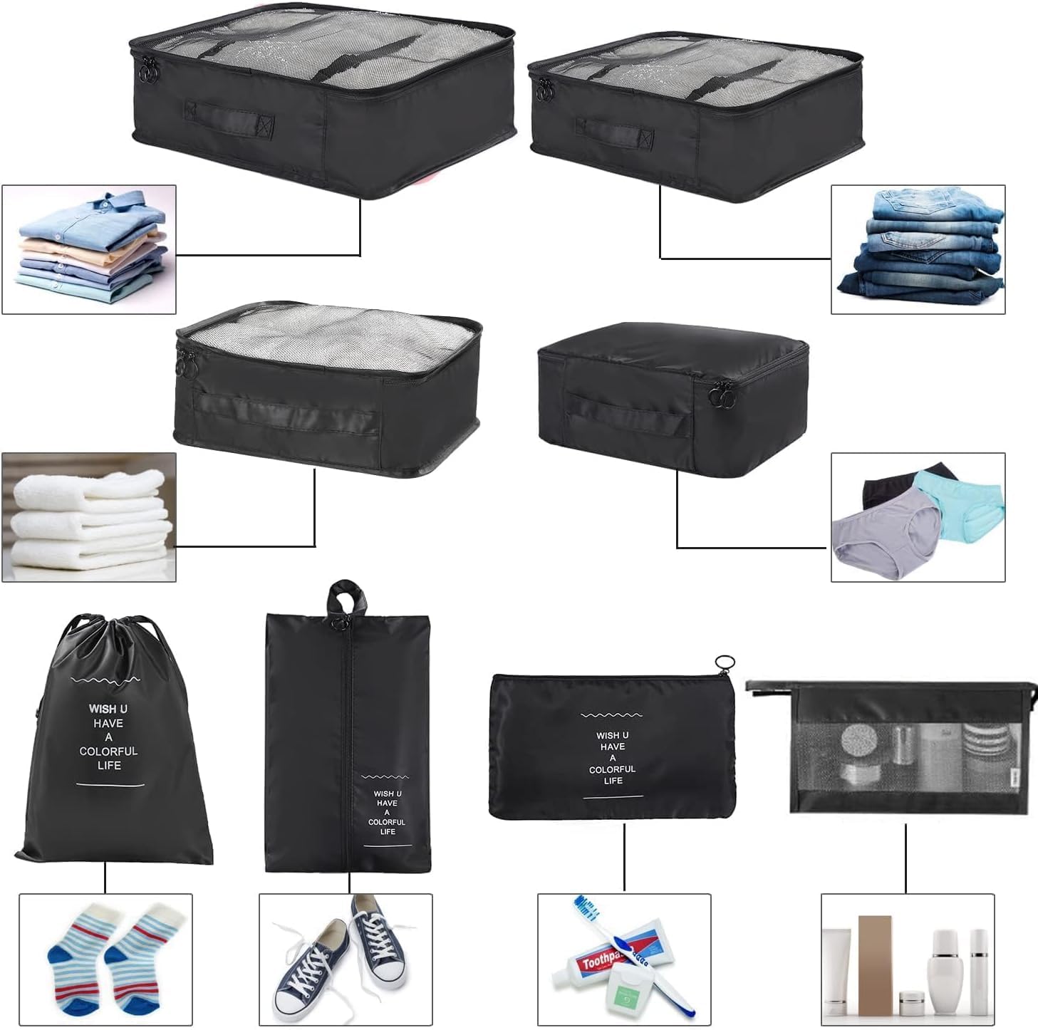 Packing Cube Set for Travel