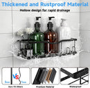 Axooms Shower Shelf without Drilling, Pack of 3 Rustproof Shower Organiser, Shower Shelf No Drilling with Large Capacity, Shampoo Holder for Shower with 4 Hooks, Durable Shower Shelf
