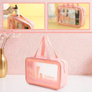 Axooms Clear Travel Makeup Bag Set, 3 Pieces, Pink