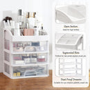 Axooms Vanity Makeup Organizer with 3 Drawers, Large-Capacity Cosmetics Display Case for Skincare, Lipstick, Jewelry & Nail Care