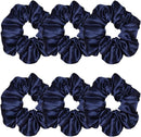 Axooms 6-Piece Satin Silk Scrunchie Set, Soft Ponytail Holders for Women and Girls, 4.3-Inch Pink Hair Ties