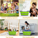Axooms Foldable Multi-Purpose Pet and Baby Bath Tub, Portable Plastic Laundry Basket and Storage Basin, Lightweight Space-Saving Design, 60 × 40 × 27.5 cm